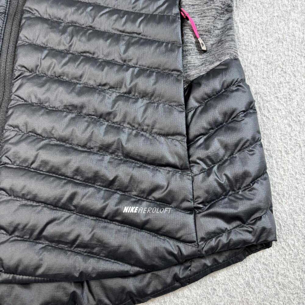 Nike Golf Vest Womens Medium Black Gray AeroLoft Quilted Insulated Zip Pockets - Picture 5 of 7